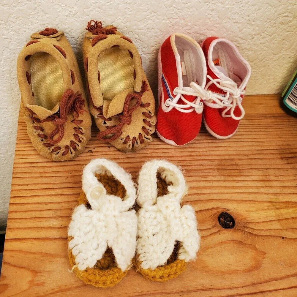 Baby Shoes Lot Moccasins Sandals Tennis Shoe Infant Leather Indian 5